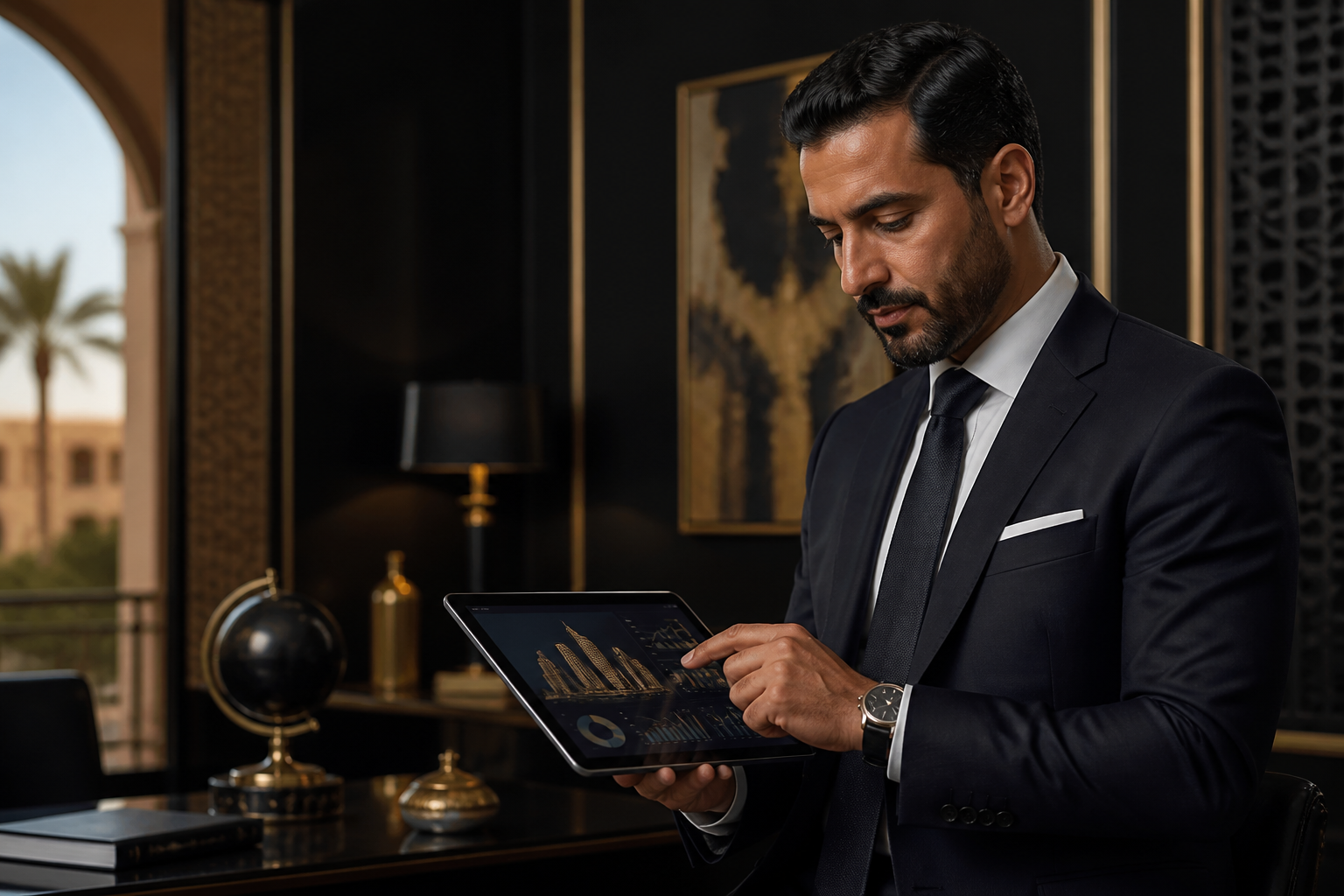 Investor reviewing the market